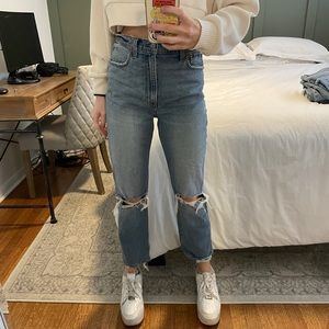 Abercrombie ankle straight ultra high rise denim jeans